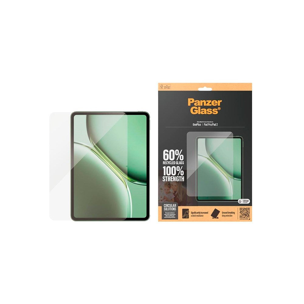 PanzerGlass OnePlus Pad 2 Ultra-Wide Fit Skjermbeskyttelsesglass - Gjennomsiktig
