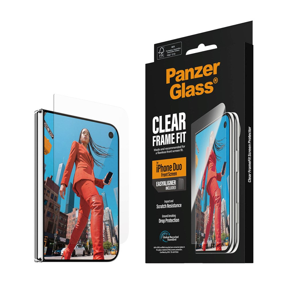 iPhone Duo PanzerGlass Skjermbeskyttelsesglass FrameFit med EasyAligner - Gjennomsiktig