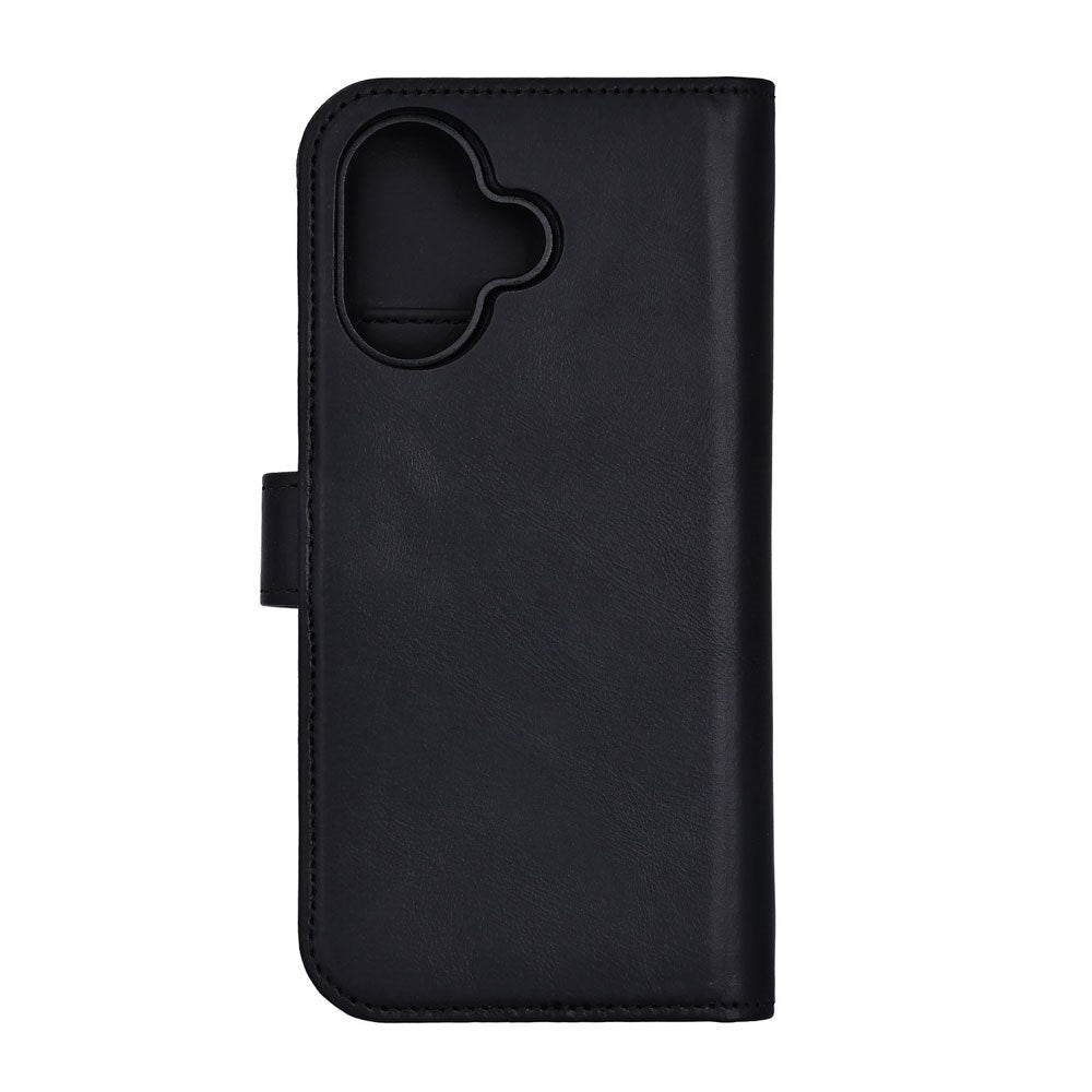 RadiCover Exclusive iPhone 17 2-in-1 Anti Stråling Ekte Skinn Flip Deksel med Lommebok - MagSafe Kompatibel - Svart