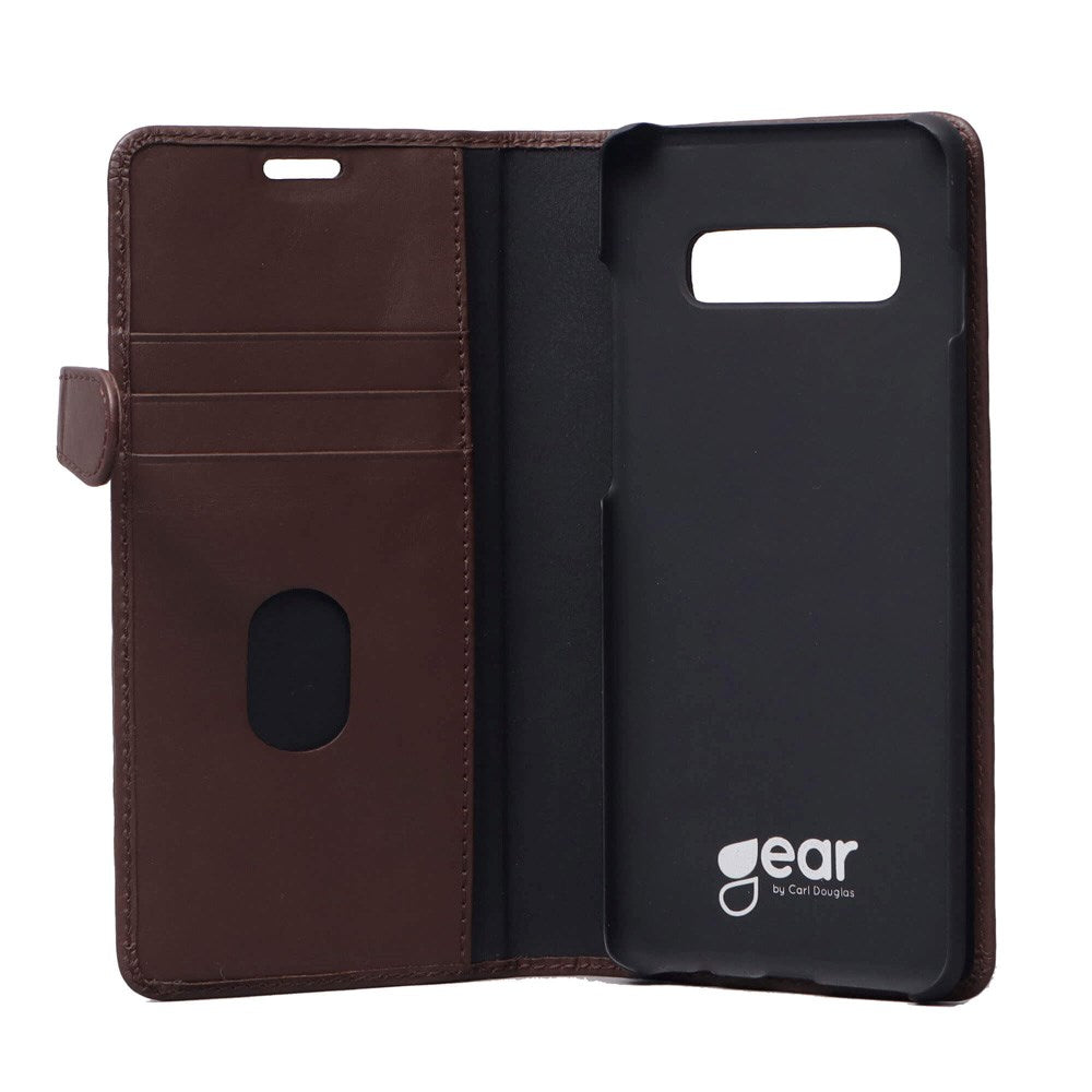 Samsung Galaxy S10+ (Plus) Buffalo 2-i-1 Ekte Skinn Flip Deksel - Brun