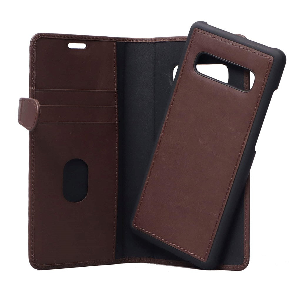 Samsung Galaxy S10+ (Plus) Buffalo 2-i-1 Ekte Skinn Flip Deksel - Brun
