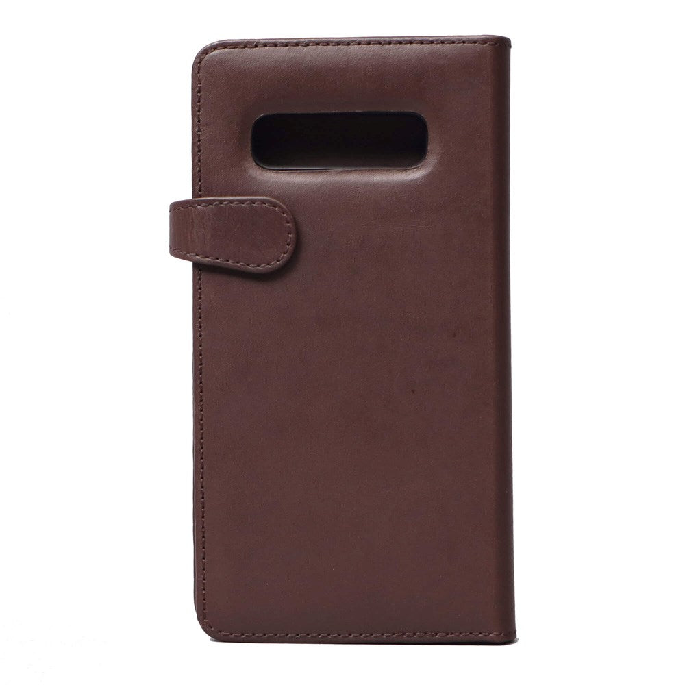 Samsung Galaxy S10+ (Plus) Buffalo 2-i-1 Ekte Skinn Flip Deksel - Brun