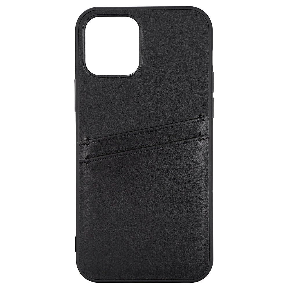 iPhone 12 / 12 Pro Buffalo Kunstskinn Deksel med Kortlomme - Svart
