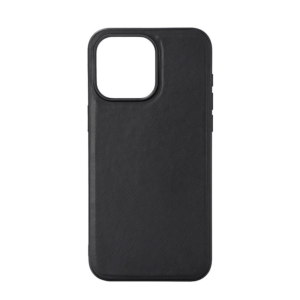 iPhone 15 Pro Max Buffalo Ekte Skinn Deksel - MagSafe Kompatibel - Svart