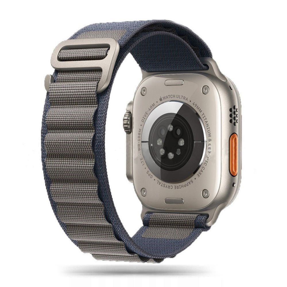 Apple Watch (44/SE/45/46/49mm) Tech-Protect Nylon Pro Klokkerem - Mørk Blå / Grå