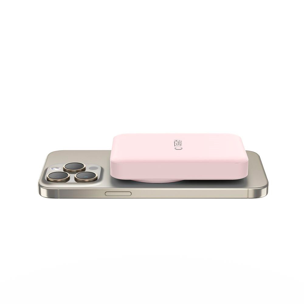 Tech-Protect LifeMag Trådløs Powerbank 10000 mAh - MagSafe Kompatibel - Rosa