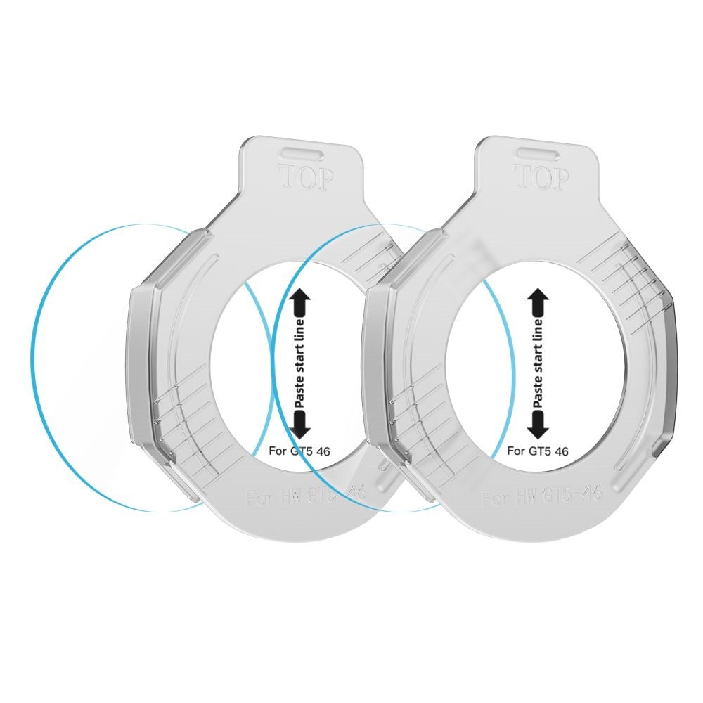 Huawei Watch GT 5 (46mm) Tech-Protect Easy Set+ Skjermbeskyttelsessett med Monteringsramme - 2 stk. - Gjennomsiktig