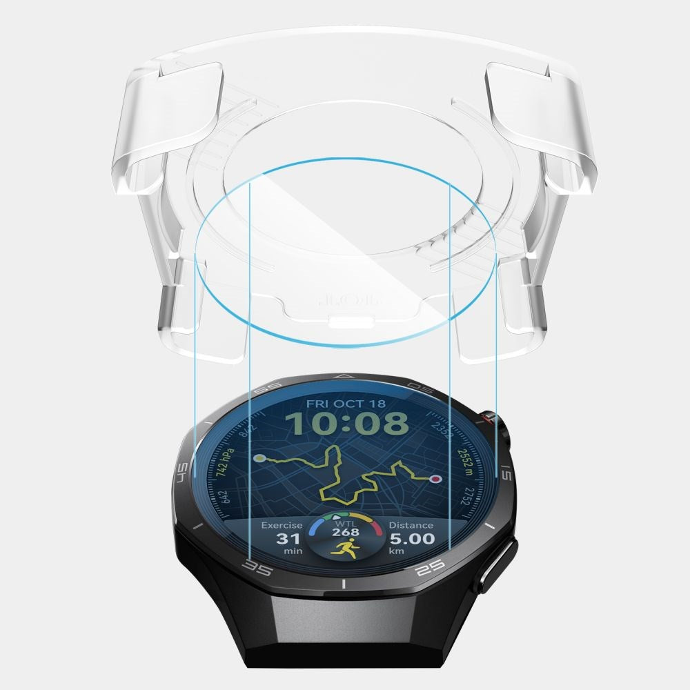Huawei Watch GT 5 Pro (46mm) Tech-Protect Easy Set+ Skjermbeskyttelsessett med Monteringsramme - 2 stk. - Gjennomsiktig