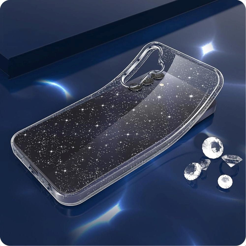 Samsung Galaxy S25 Tech-Protect Flexair Fleksibel Plast Deksel - Gjennomsiktig / Glimmer