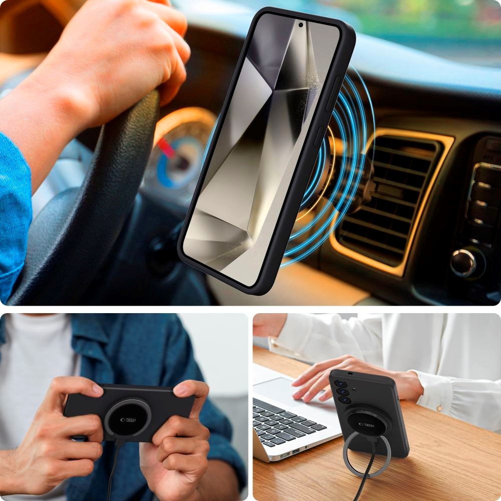 Samsung Galaxy S25+ (Plus) Tech-Protect Silikon Deksel - MagSafe Kompatibel - Svart