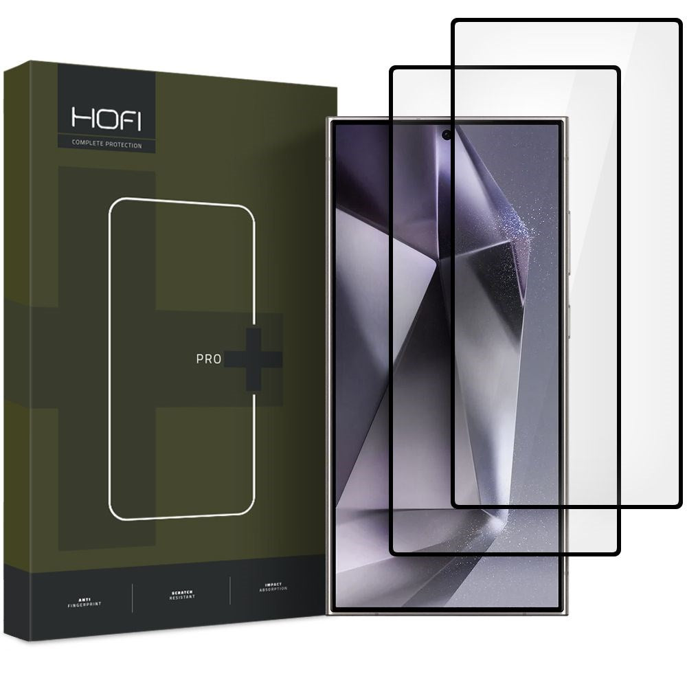 Samsung Galaxy S25 Ultra Hofi Glass Pro+ Skjermbeskytter - Case Friendly - 2-Pak - Svart Kant