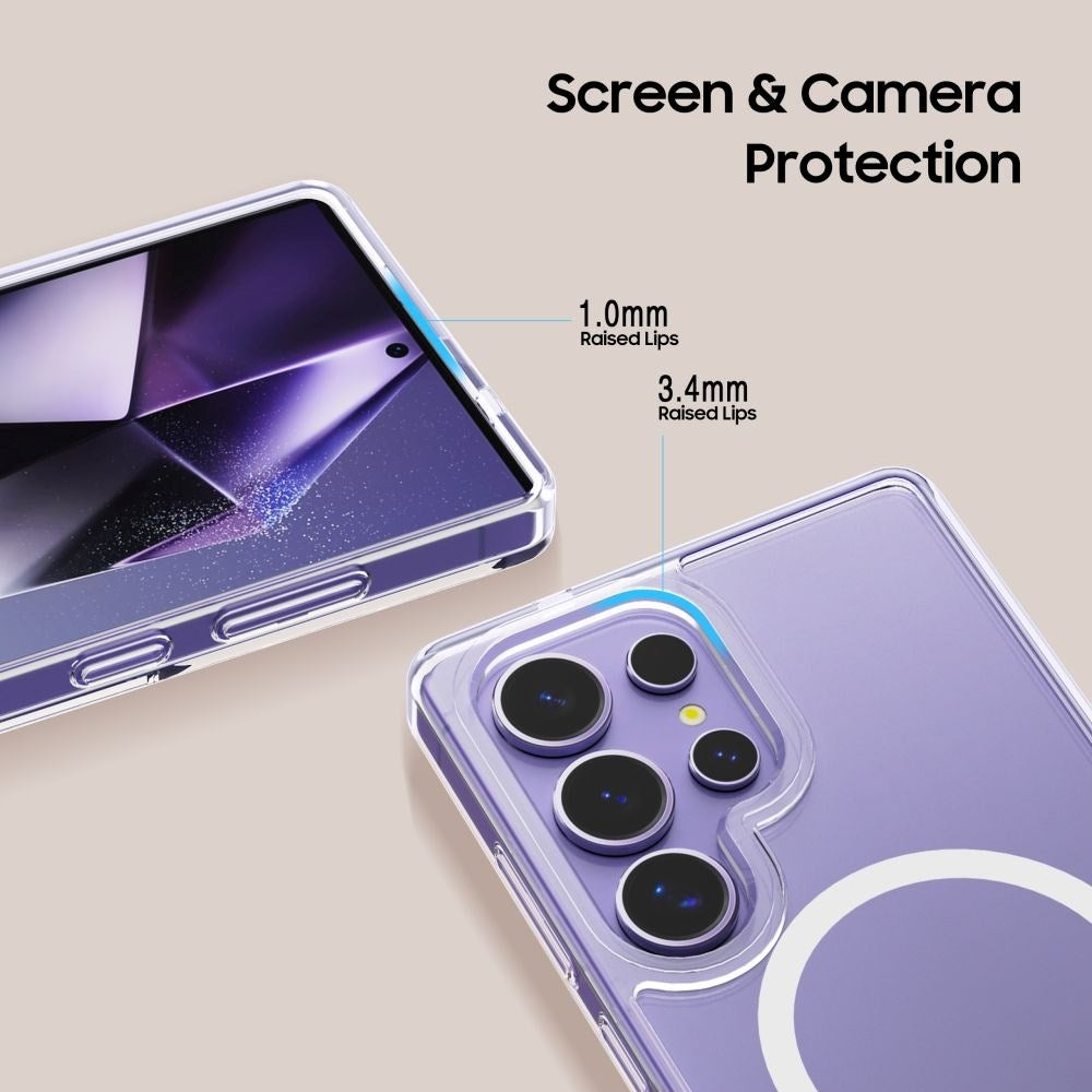 Samsung Galaxy S25 Ultra Tech-Protect Flexair Hybrid Deksel - MagSafe Kompatibel - Gjennomsiktig