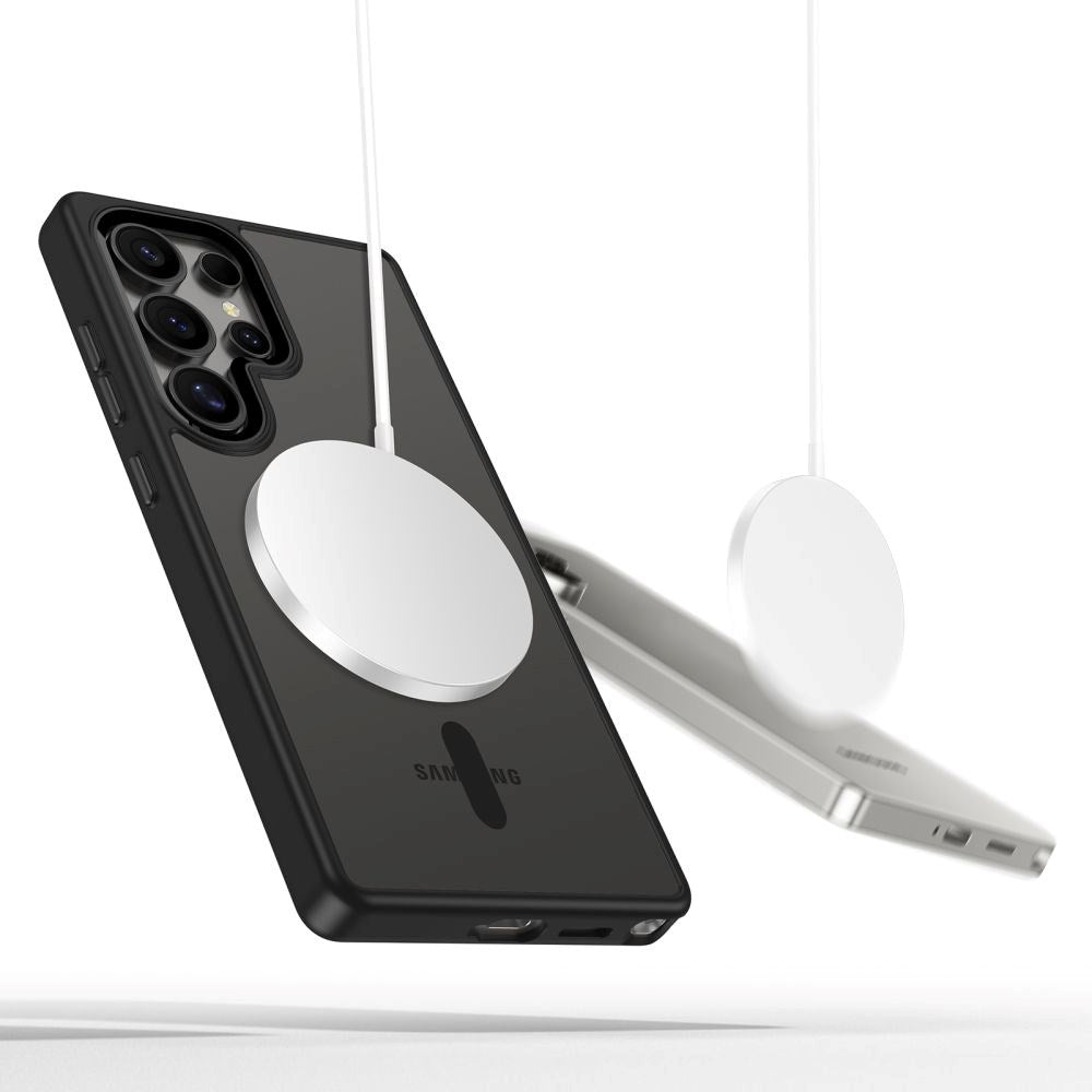 Samsung Galaxy S25 Ultra Tech-Protect Magmat Deksel - MagSafe Kompatibel - Gjennomsiktig / Svart