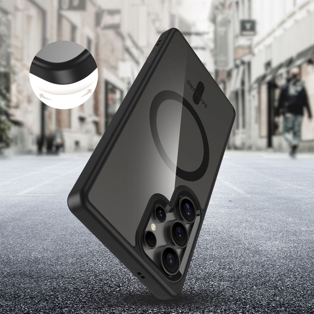 Samsung Galaxy S25 Ultra Tech-Protect Magmat Deksel - MagSafe Kompatibel - Gjennomsiktig / Svart