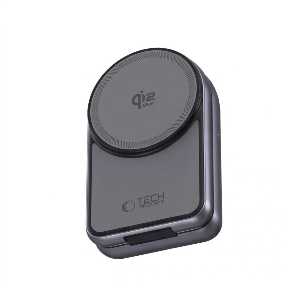 Tech-Protect A53 3-i-1 25W Trådløs Lader: Smarttelefon & Smartklokke & Øretelefoner - MagSafe / Qi2 Kompatibel - Mørkegrå