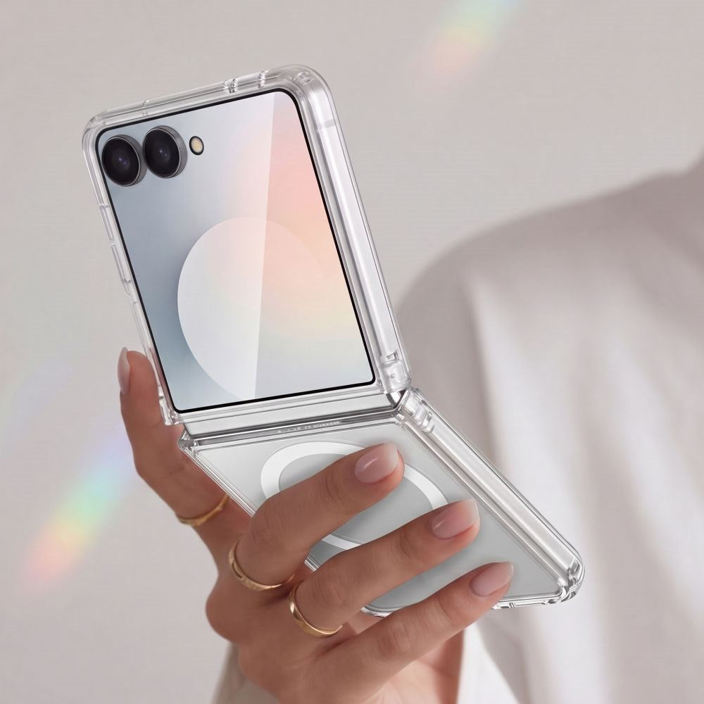 Samsung Galaxy Z Flip8 Tech-Protect Flexair Hybrid Deksel - MagSafe Kompatibel - Gjennomsiktig