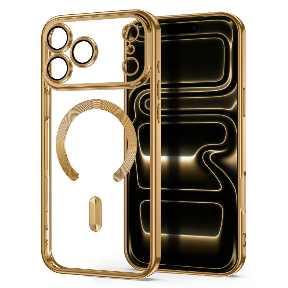 iPhone 18 Pro / 17 Pro Tech-Protect MagFlex Deksel - MagSafe Kompatibel - Gjennomsiktig / Gull