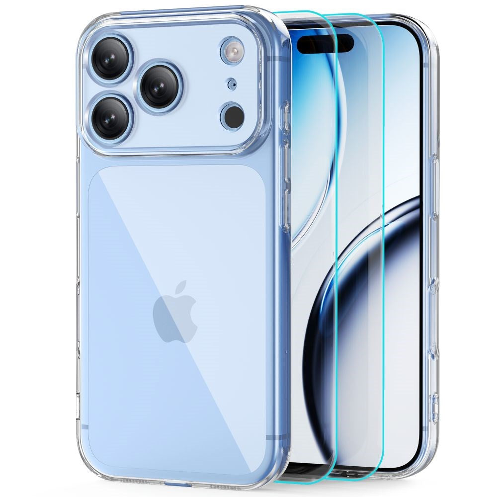 iPhone 18 Pro / 17 Pro Tech-Protect FlexAir Deksel med 2 Stk. Skjermbeskyttelse - MagSafe Kompatibel - Gjennomsiktig