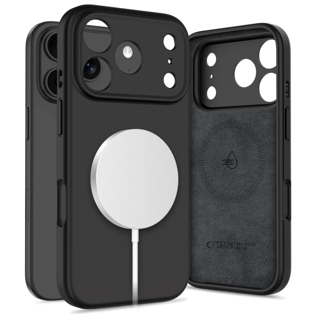 iPhone 17 Pro Max Tech-Protect Silicone Deksel - MagSafe Kompatibel - Svart