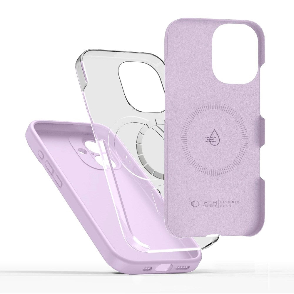 iPhone 17 Tech-Protect Silicone Deksel - MagSafe Kompatibel - Lilla