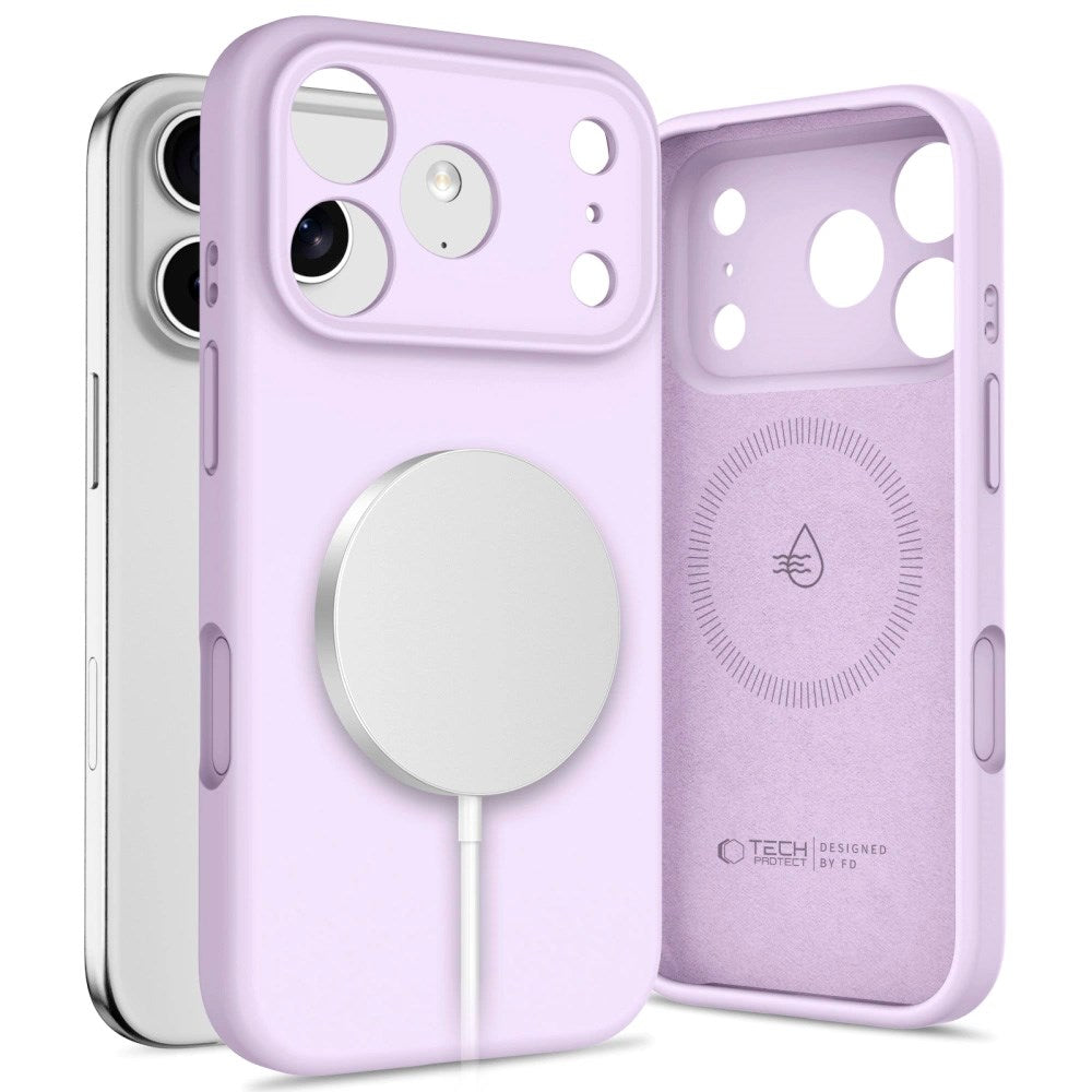 iPhone 17 Pro Tech-Protect Silicone Deksel - MagSafe Kompatibel - Lilla