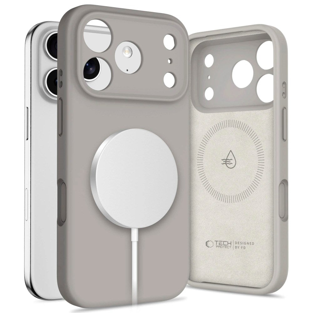 iPhone 17 Pro Max Tech-Protect Silicone Deksel - MagSafe Kompatibel - Grå