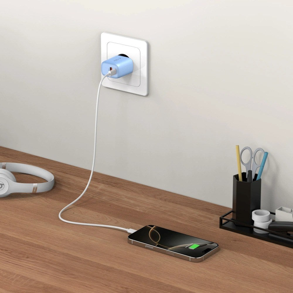 Tech-Protect NCA30 Vegglader med 30W - 1 x USB-A & 1 x USB-C - Blå