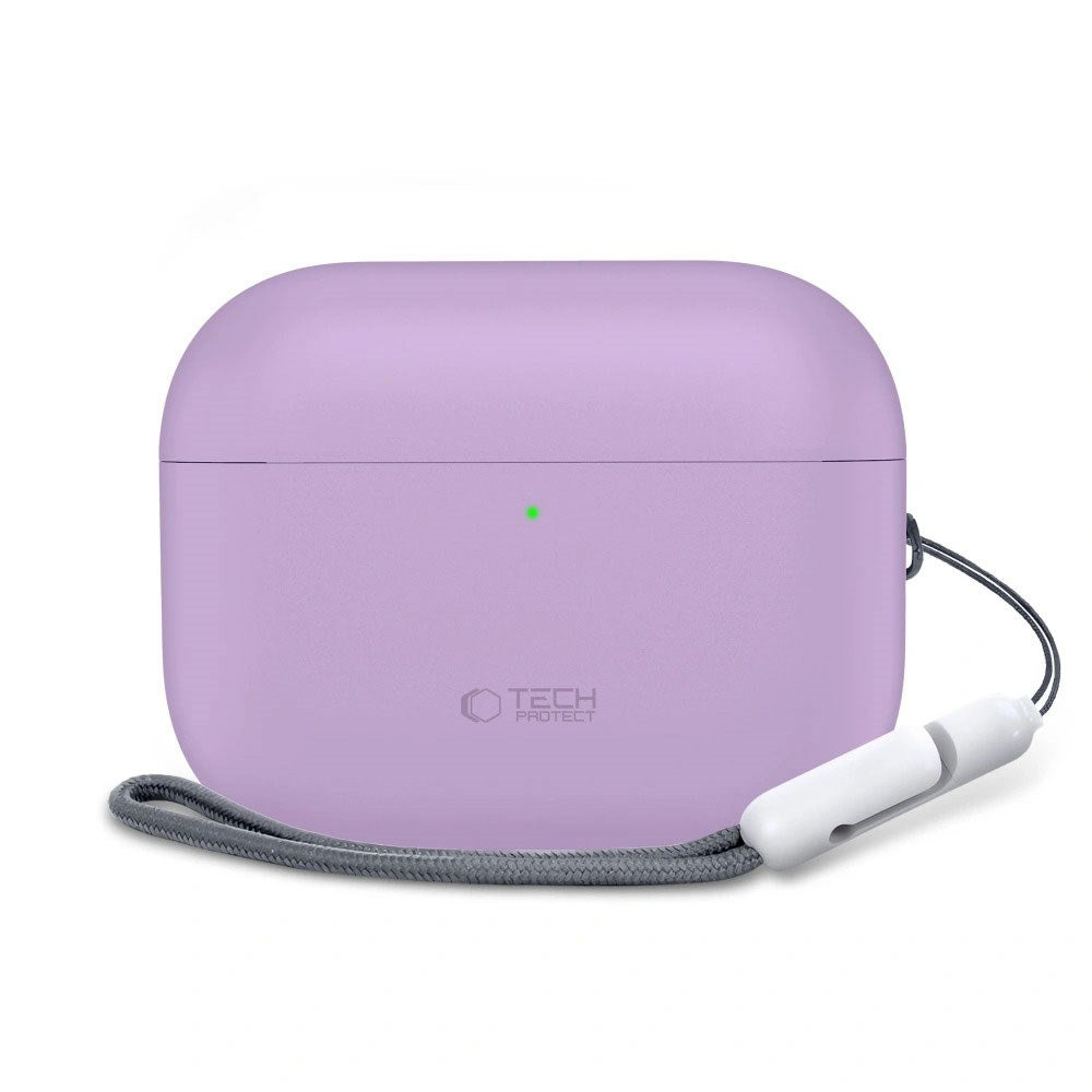 Apple AirPods Pro (3. Gen) Tech-Protect Silikondeksel med Stropp - Lilla