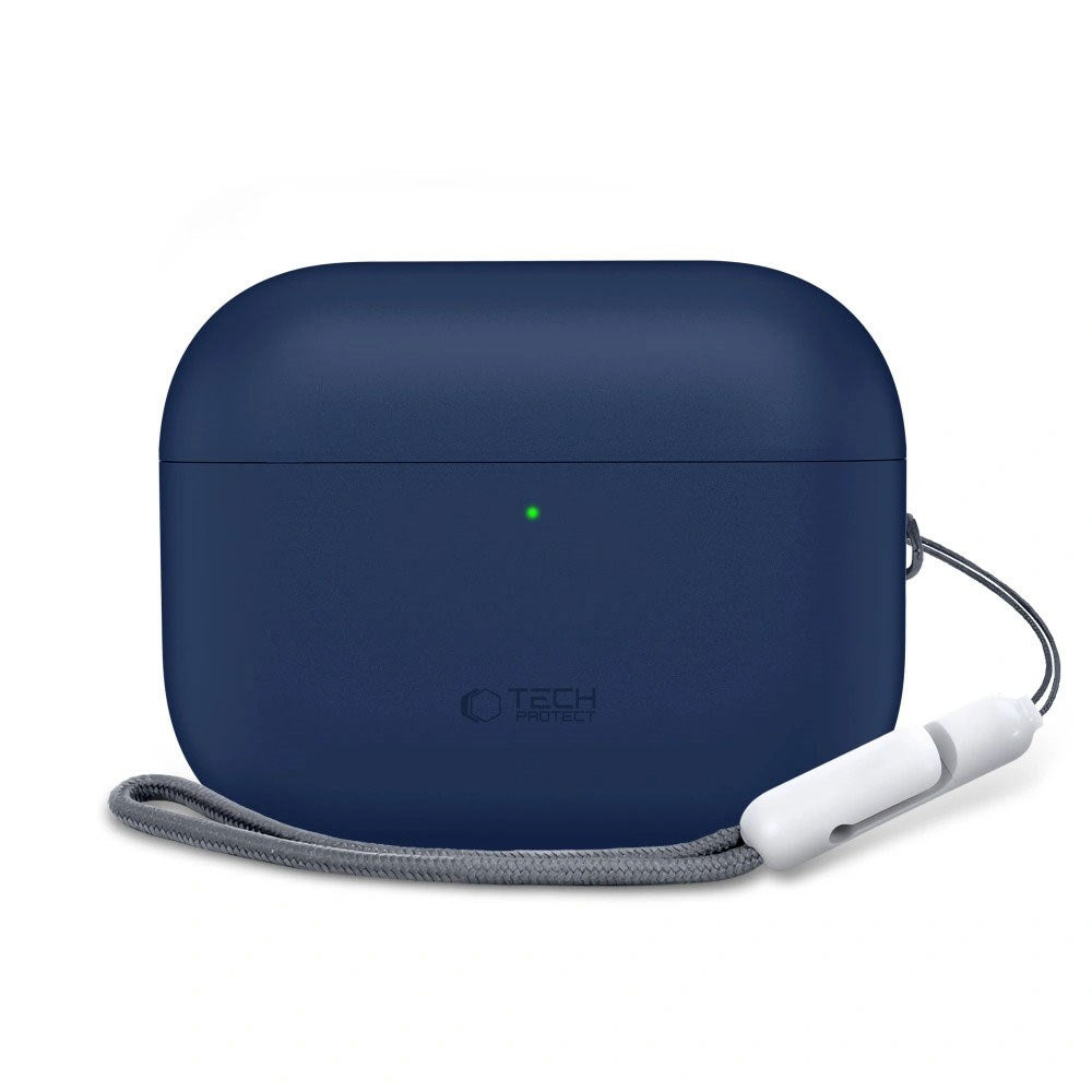 Apple AirPods Pro (3. Gen) Tech-Protect Silikondeksel med Stropp - Mørk Blå