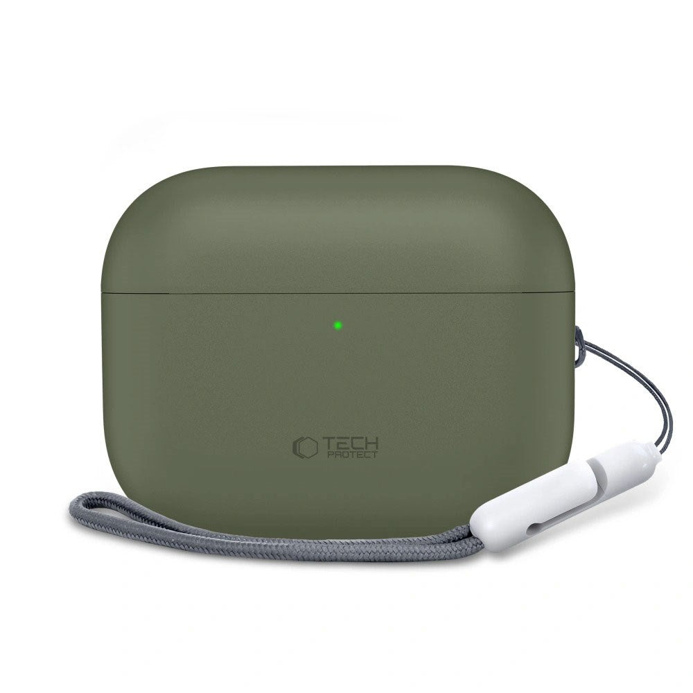 Apple AirPods Pro (3. Gen) Tech-Protect Silikondeksel med Stropp - Olivengrønn