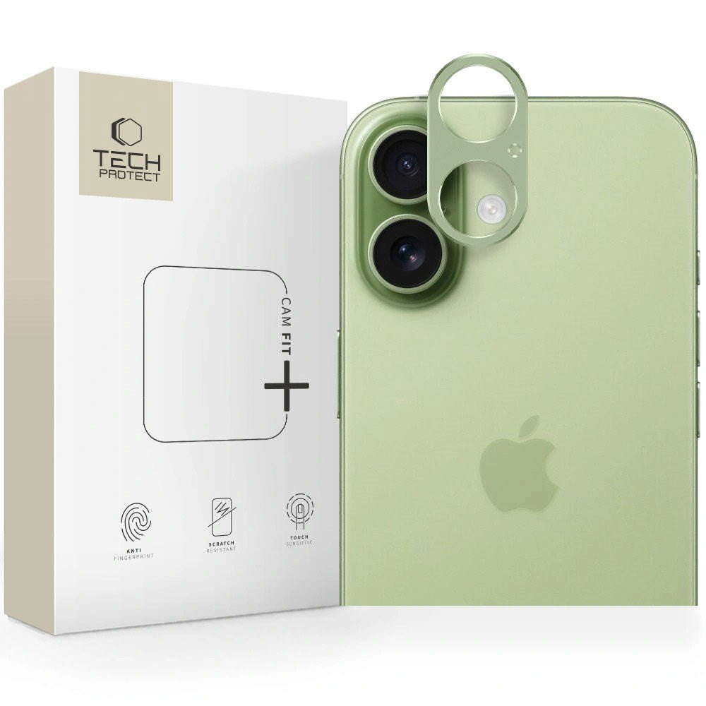 iPhone 17 Tech-Protect CamAlloy Fit+ Kameralinsebeskyttelsesdeksel - Grønn