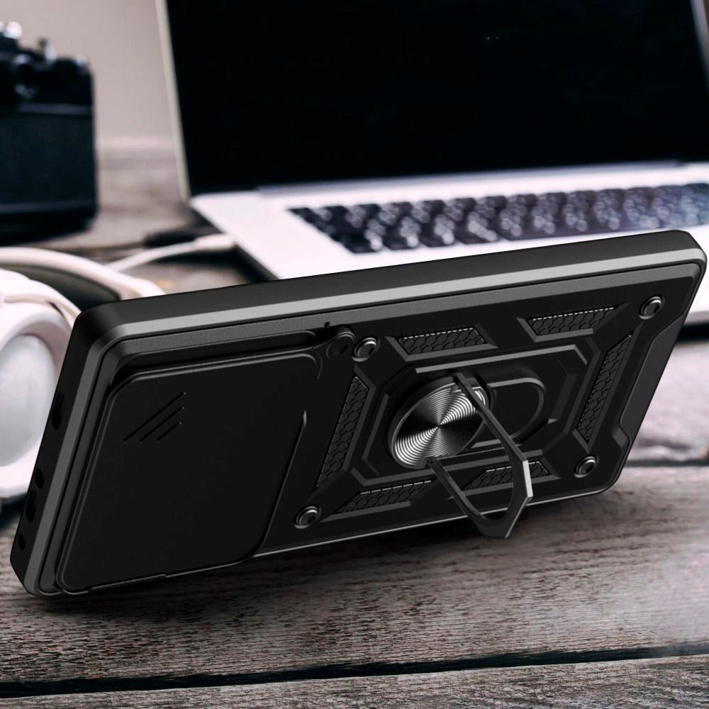 Xiaomi 15T Pro Tech-Protect Camshield Deksel m. Magnetisk Ring & Stativfunksjon - Svart