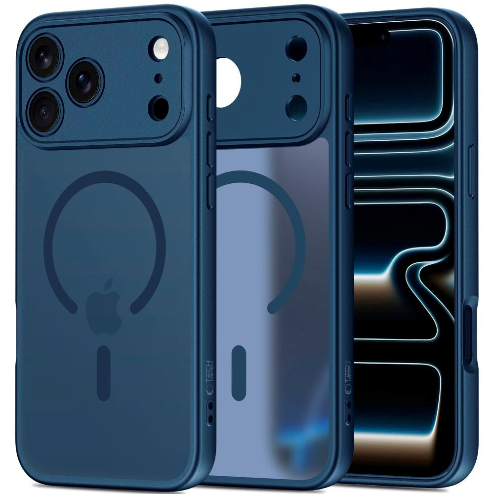 iPhone 17 Pro Max Tech-Protect BasicMag Hybrid Deksel - MagSafe Kompatibel - Matt Blå