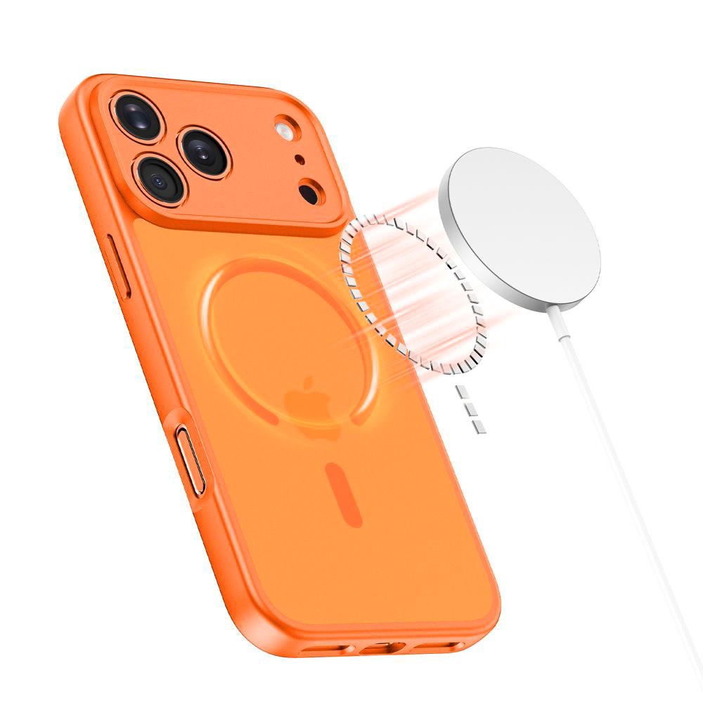 iPhone 17 Pro Max Tech-Protect BasicMag Hybrid Deksel - MagSafe Kompatibel - Matt Oransje