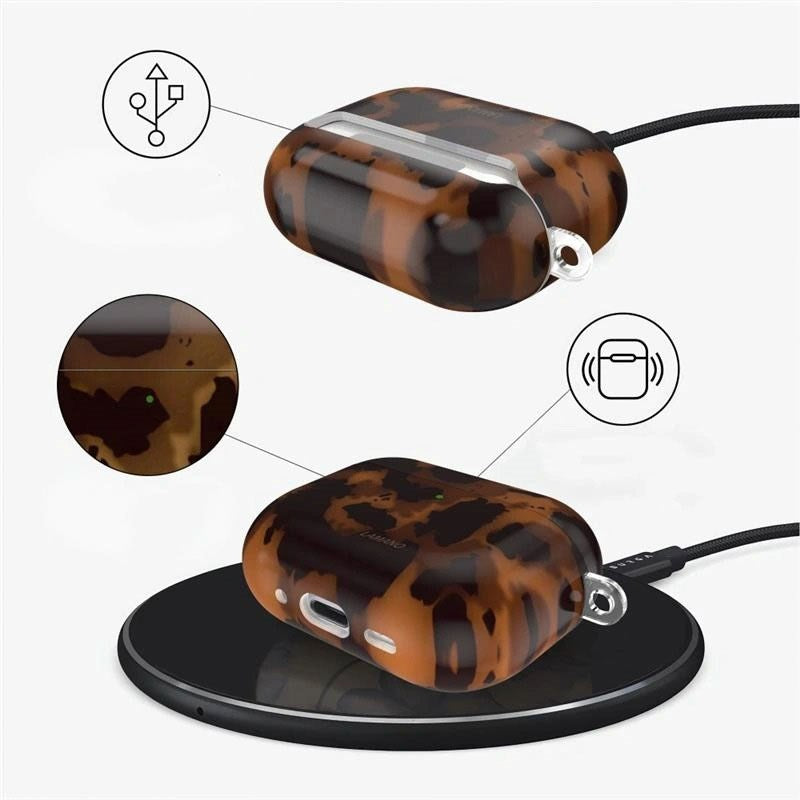 Apple AirPods Pro (3. Gen.) Tech-Protect Lamano Deksel med Nøkkelring - Panther