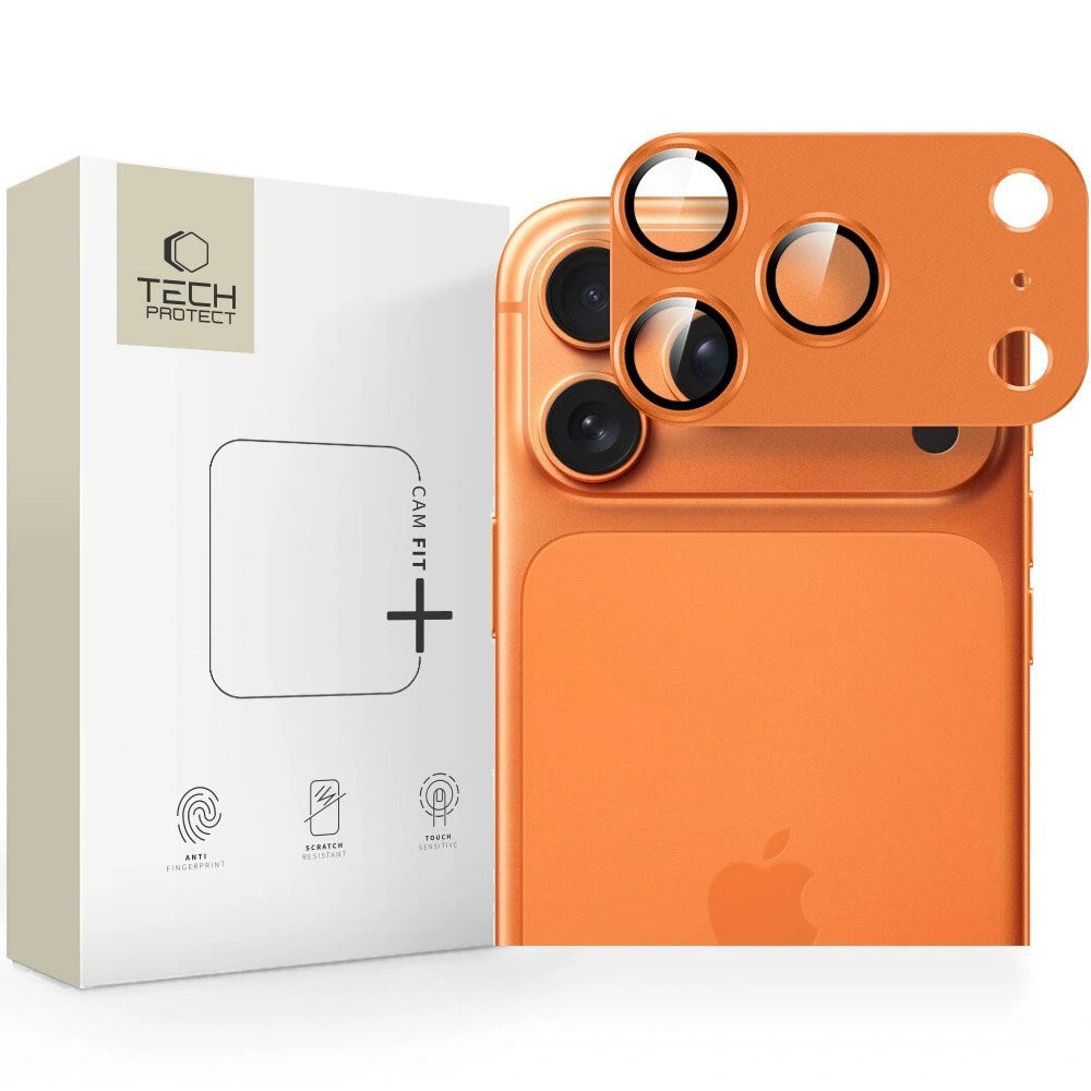 iPhone 17 Pro Max Tech-Protect Cam Fit+ Kameralinsebeskyttelsesglass - Oransje