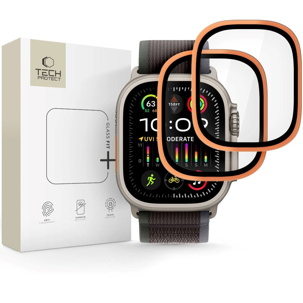 Apple Watch Ultra 3 / 2 / 1 (49 mm) Tech-Protect Beskyttelsesglass – 2 stk. - Cosmic Orange