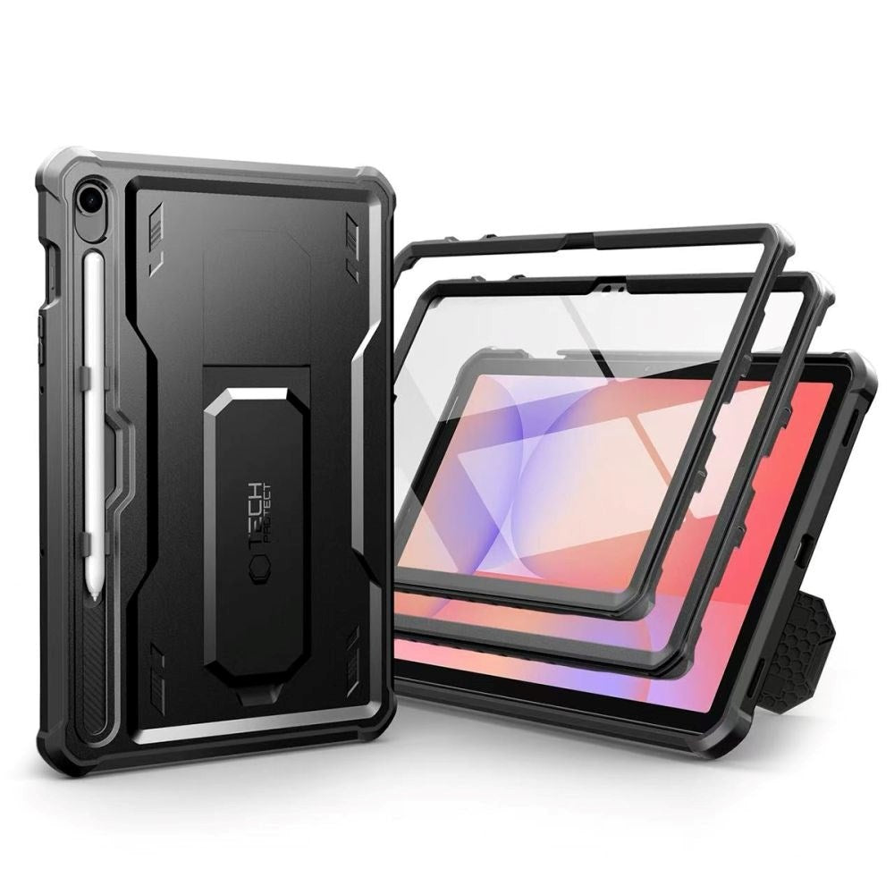 Samsung Galaxy Tab S10 Lite / S10 FE / S9 Tech-Protect Kevlar Pro Deksel med Innebygd Skjermbeskytter - Svart