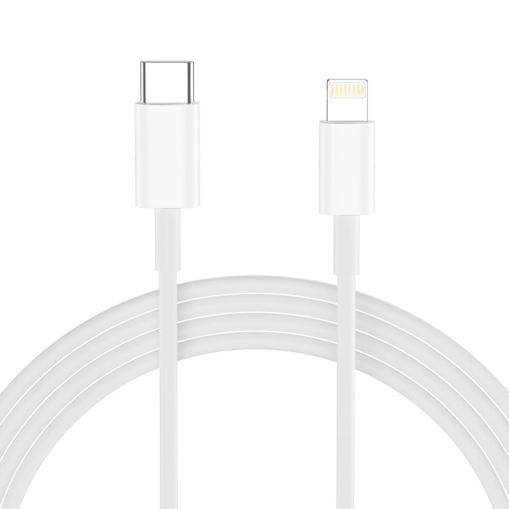 Tech-Protect 45W Vegglader m. Lightning Kabel - 1 x USB-C & 1 x USB-A - Hvit