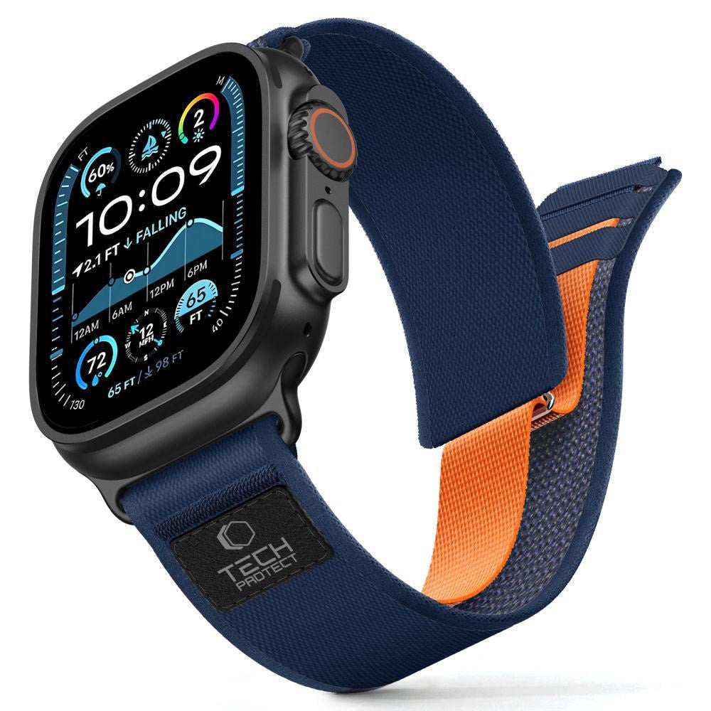 Apple Watch (44/SE/45/46/49Mm) Tech-Protect Nylon Elite Reim - Blå / Oransje