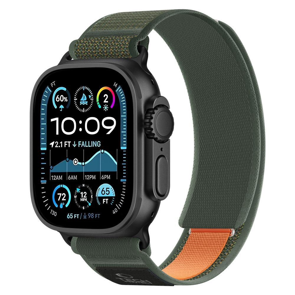 Apple Watch (44/SE/45/46/49Mm) Tech-Protect Nylon Elite Reim - Grønn / Oransje