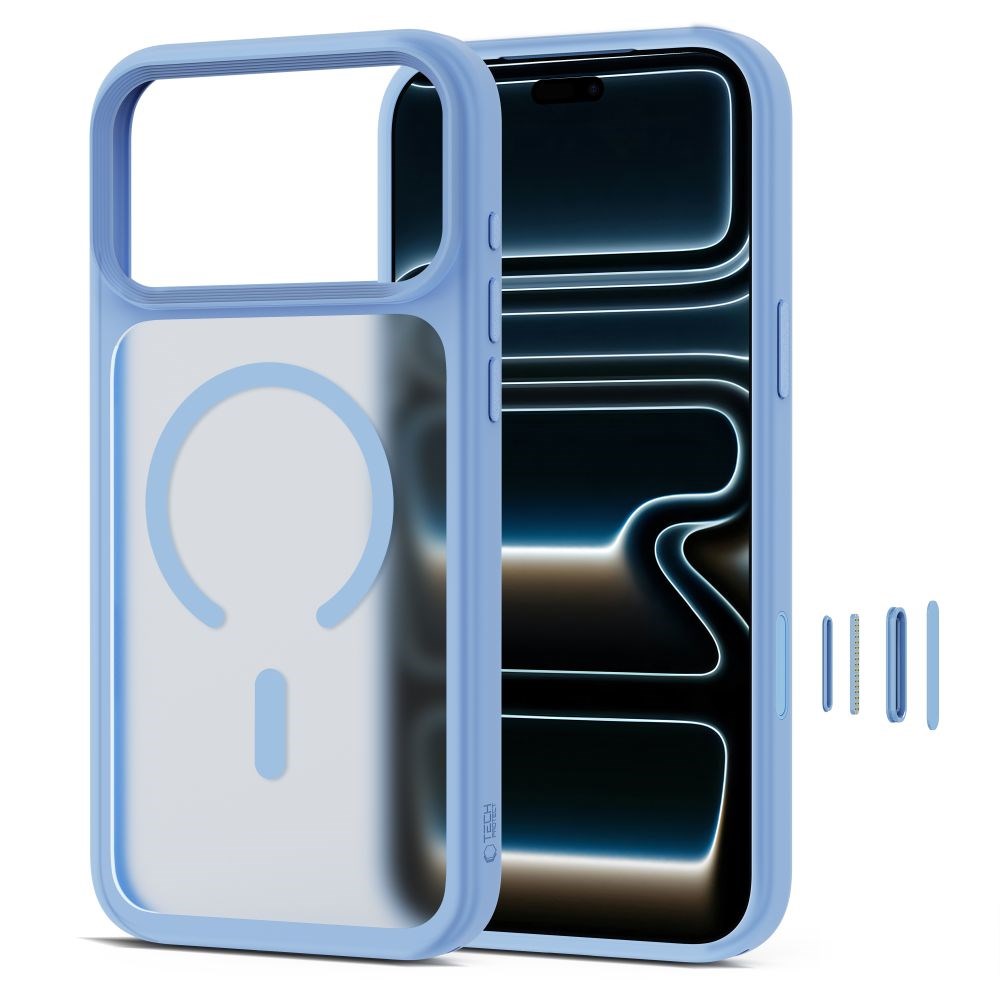 iPhone 18 Pro / 17 Pro Tech-Protect MagMat Deksel - MagSafe Kompatibel - Matt Lyseblå