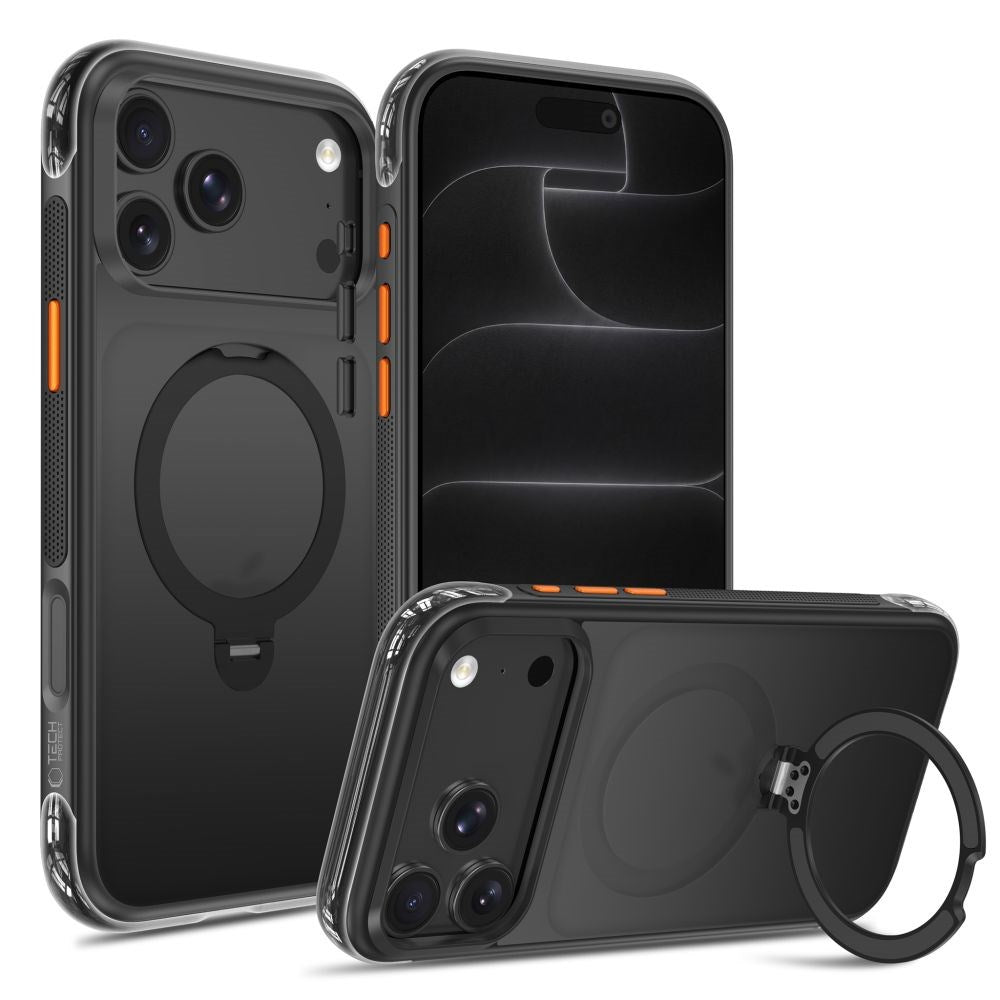 iPhone 18 Pro / 17 Pro Tech-Protect MagAir Stand Deksel med Kickstand - MagSafe Kompatibel - Matt Svart