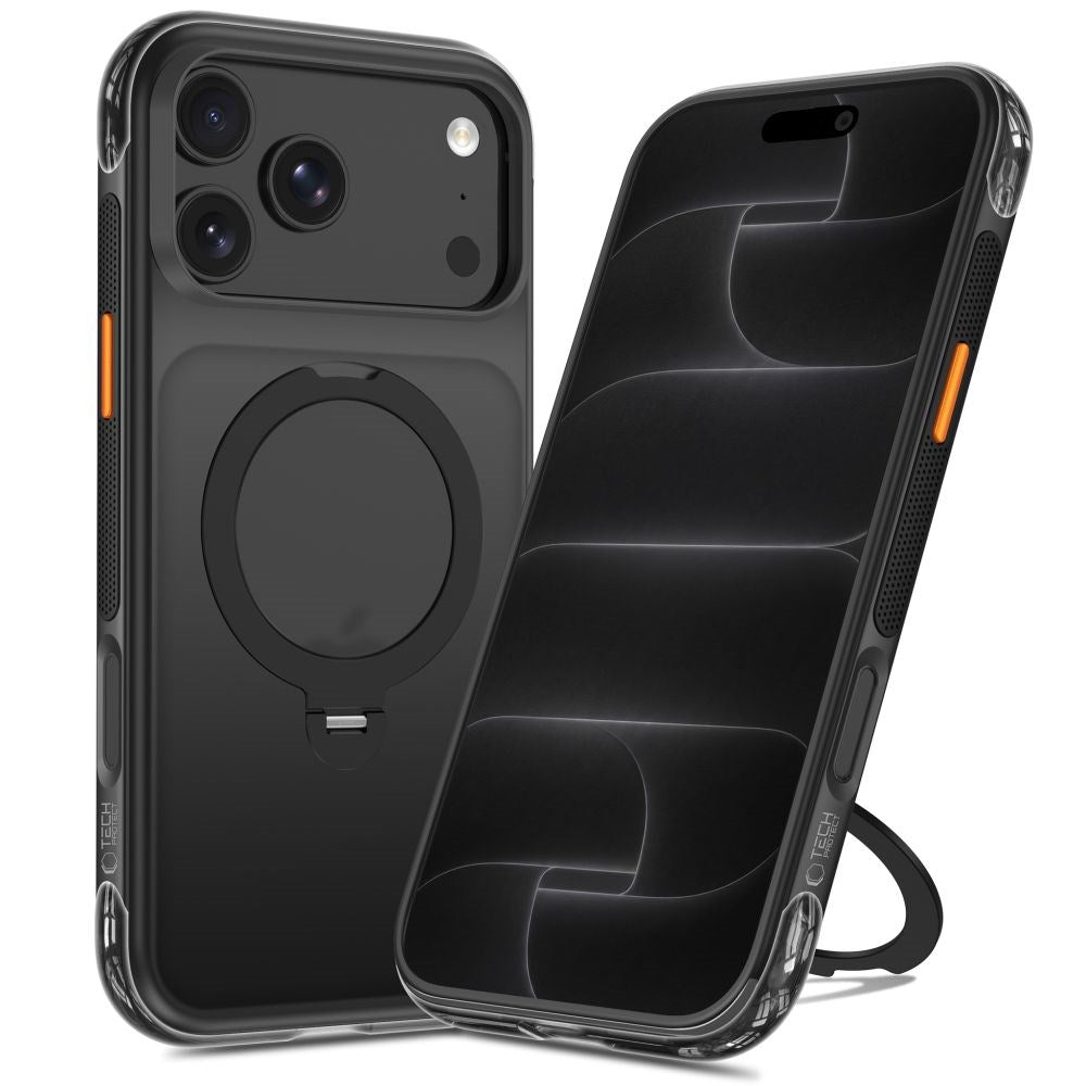 iPhone 18 Pro / 17 Pro Tech-Protect MagAir Stand Deksel med Kickstand - MagSafe Kompatibel - Matt Svart