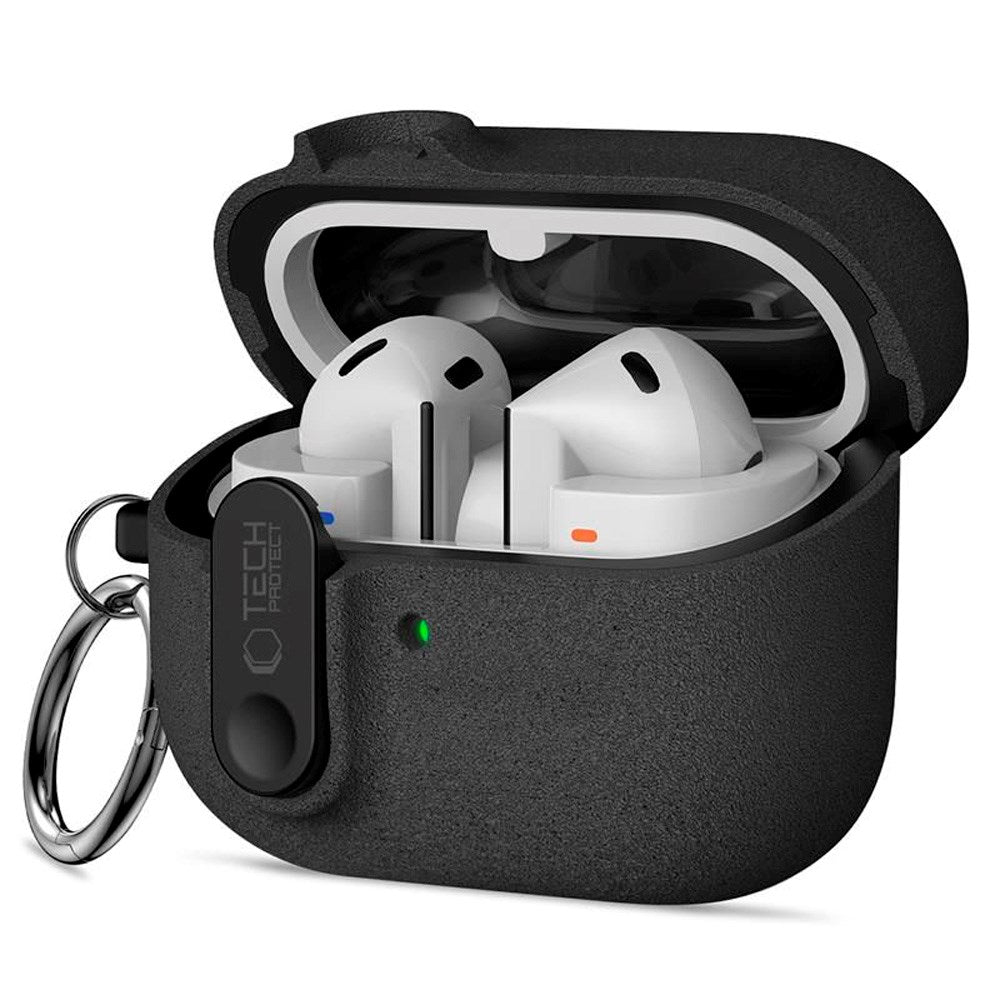 Samsung Galaxy Buds 3 / 3 Pro / 3 FE Tech-Protect Slim Hook Deksel m. Karabinkrok – Svart