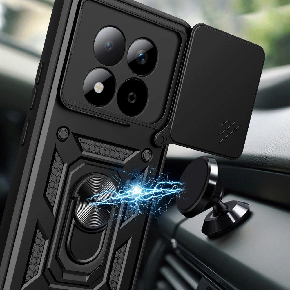 Xiaomi Redmi Note 15 Pro+ (Plus) Tech-Protect Camshield Deksel med Magnetisk Ring & Stativfunksjon - Svart