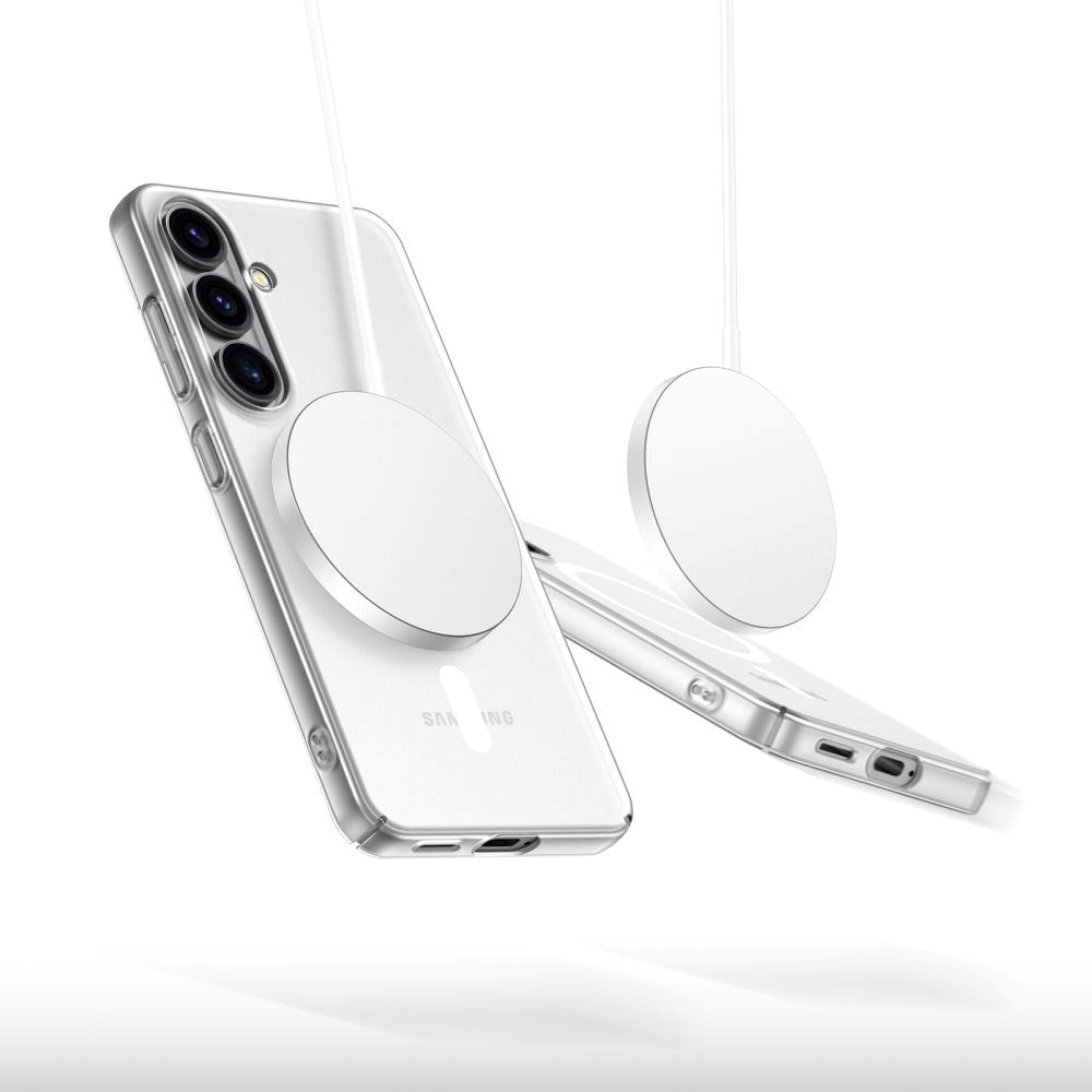 Samsung Galaxy S25 Tech-Protect MagSlim Deksel - MagSafe Kompatibel - Matt Hvit