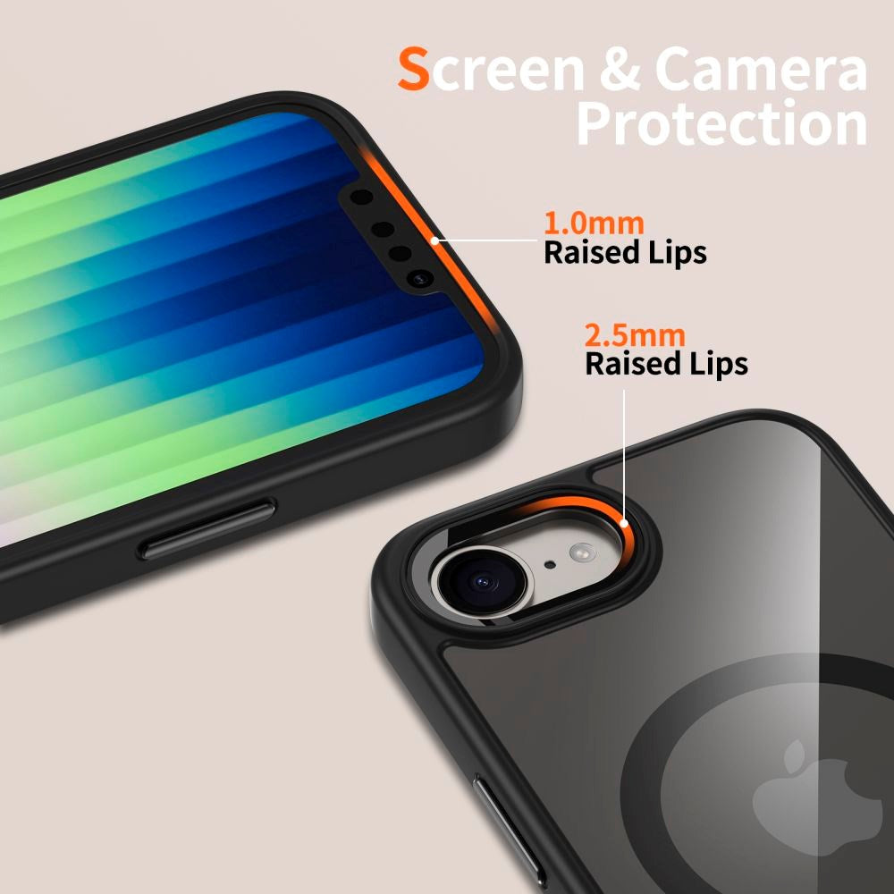 iPhone 17e / 16e Tech-Protect Magmat Deksel - MagSafe Kompatibel - Gjennomsiktig / Svart