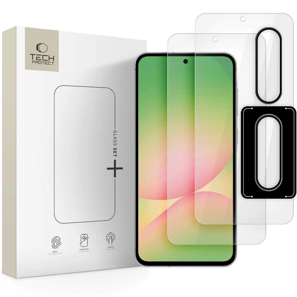 Samsung Galaxy A36 (5G) / A56 (5G) Tech-Protect Beskyttelsessett - 2 x Skjermbeskytter 1 x Kameralinsebeskytter - Gjennomsiktig