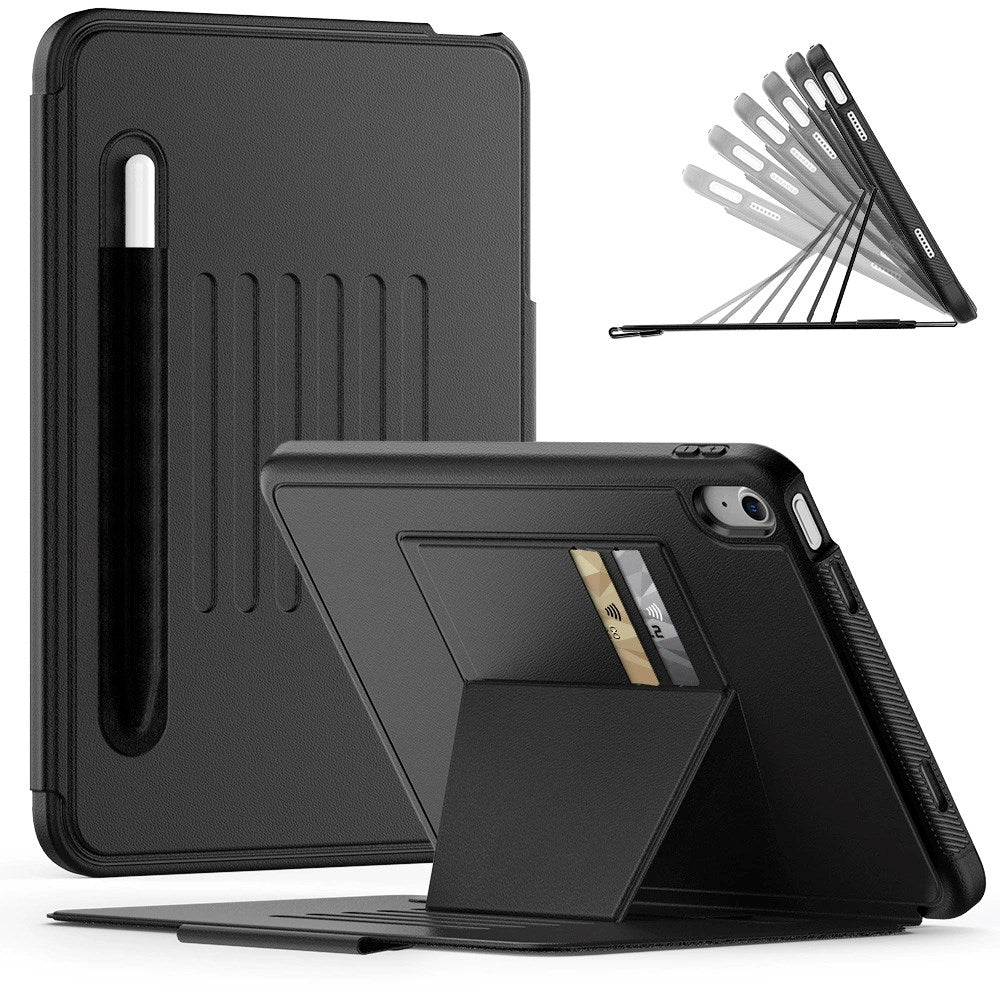 iPad 11" (2025) / iPad 10.9" (2024 / 2022) Tech-Protect Flip Deksel m. Kortholder & Penn Holder - Svart
